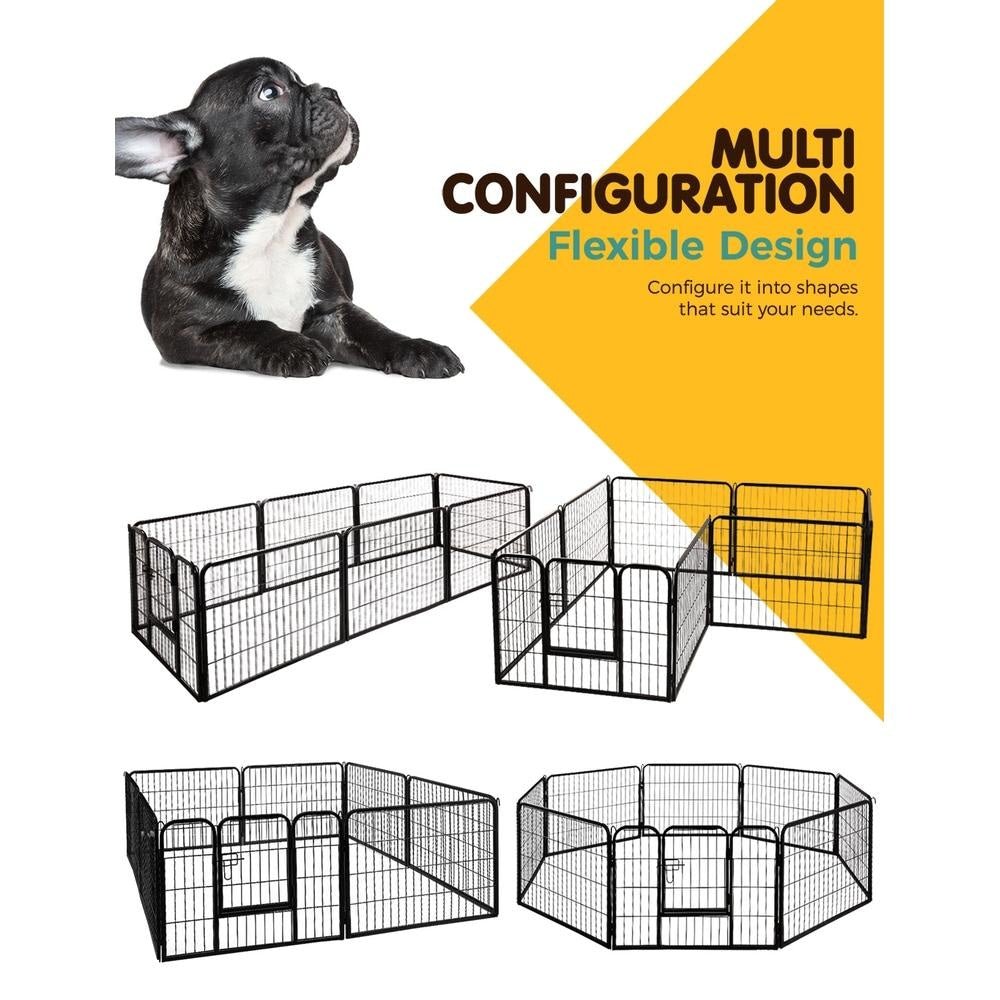 8 Panel Pet Dog Playpen Puppy Exercise Cage Enclosure Fence Play Pen 80x60cm