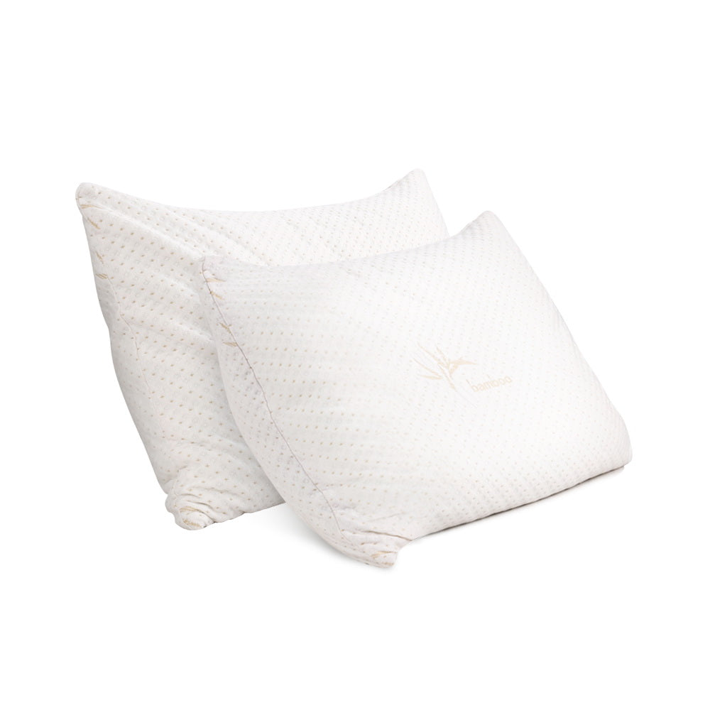 Bedding Set of 2 Single Bamboo Memory Foam Pillow