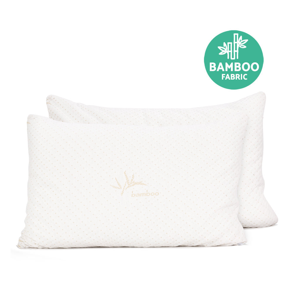 Bedding Set of 2 Single Bamboo Memory Foam Pillow
