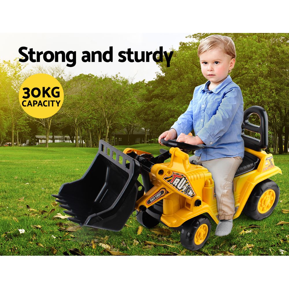 Kids Ride On Bulldozer - Yellow Fast shipping sale