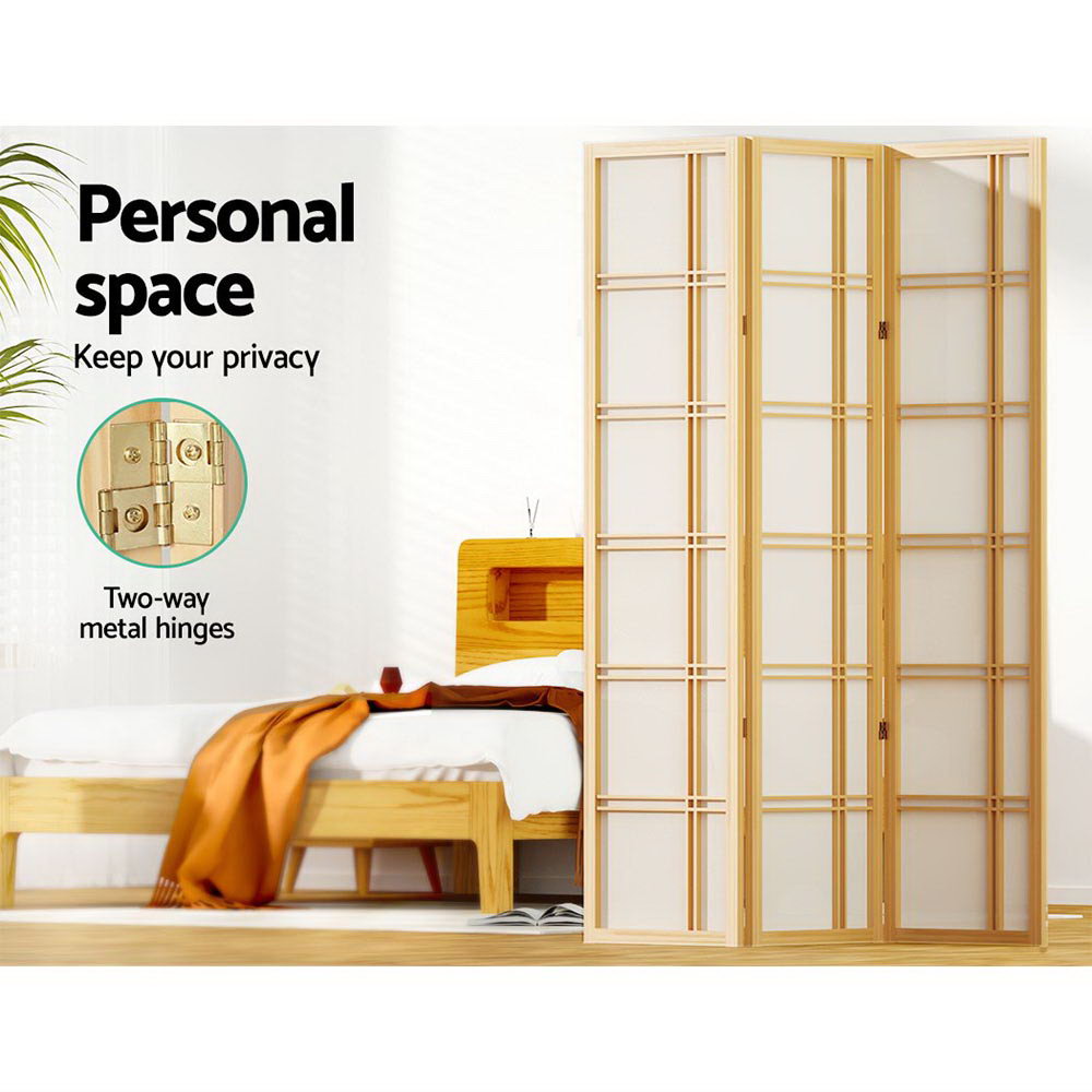 Room Divider Screen Privacy Wood Dividers Stand 3 Panel Nova Natural