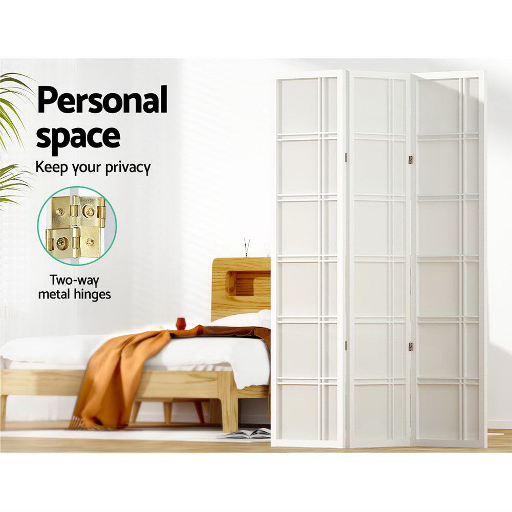 Room Divider Screen Privacy Wood Dividers Stand 3 Panel Nova White Fast shipping On sale