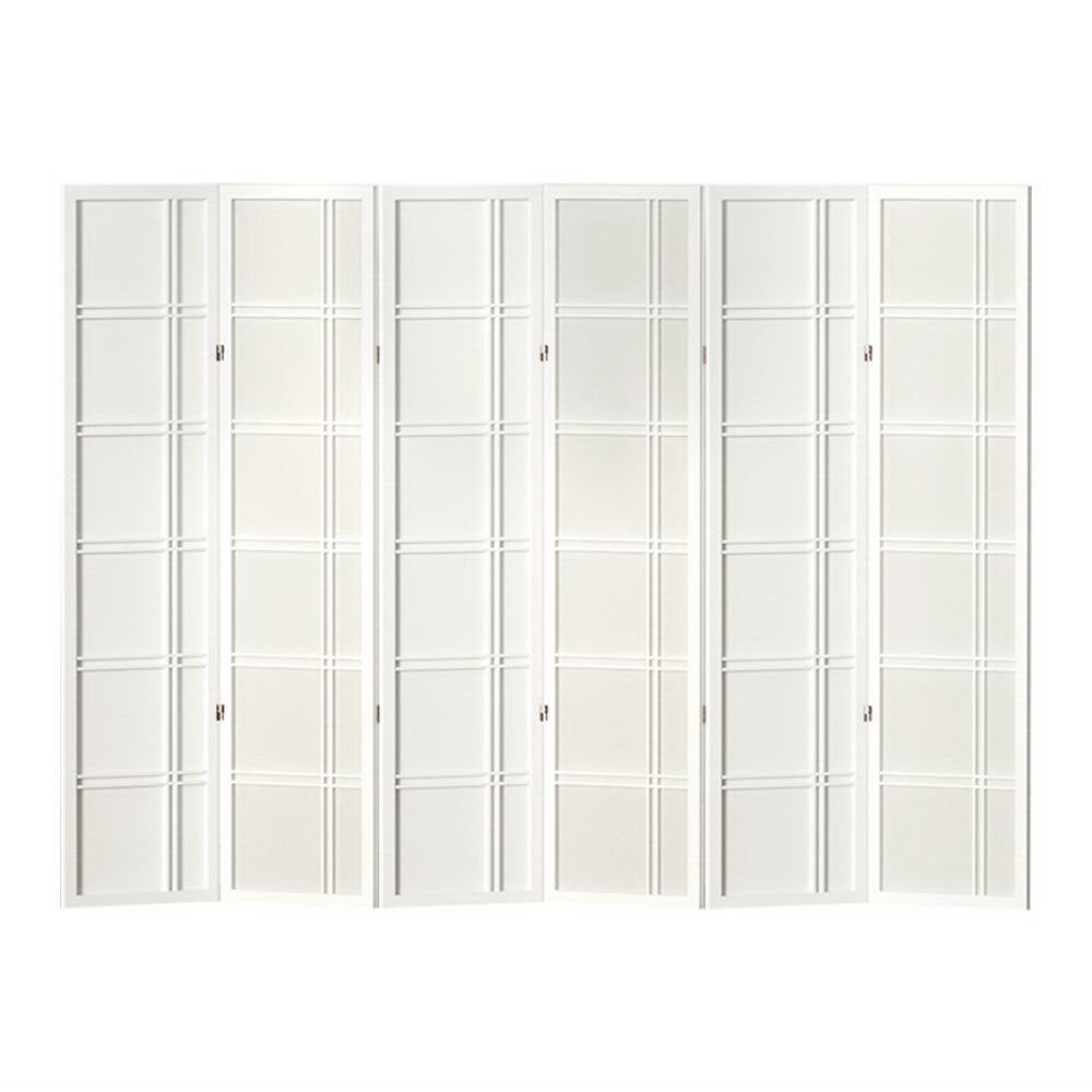 Room Divider Screen Privacy Wood Dividers Stand 6 Panel Nova White