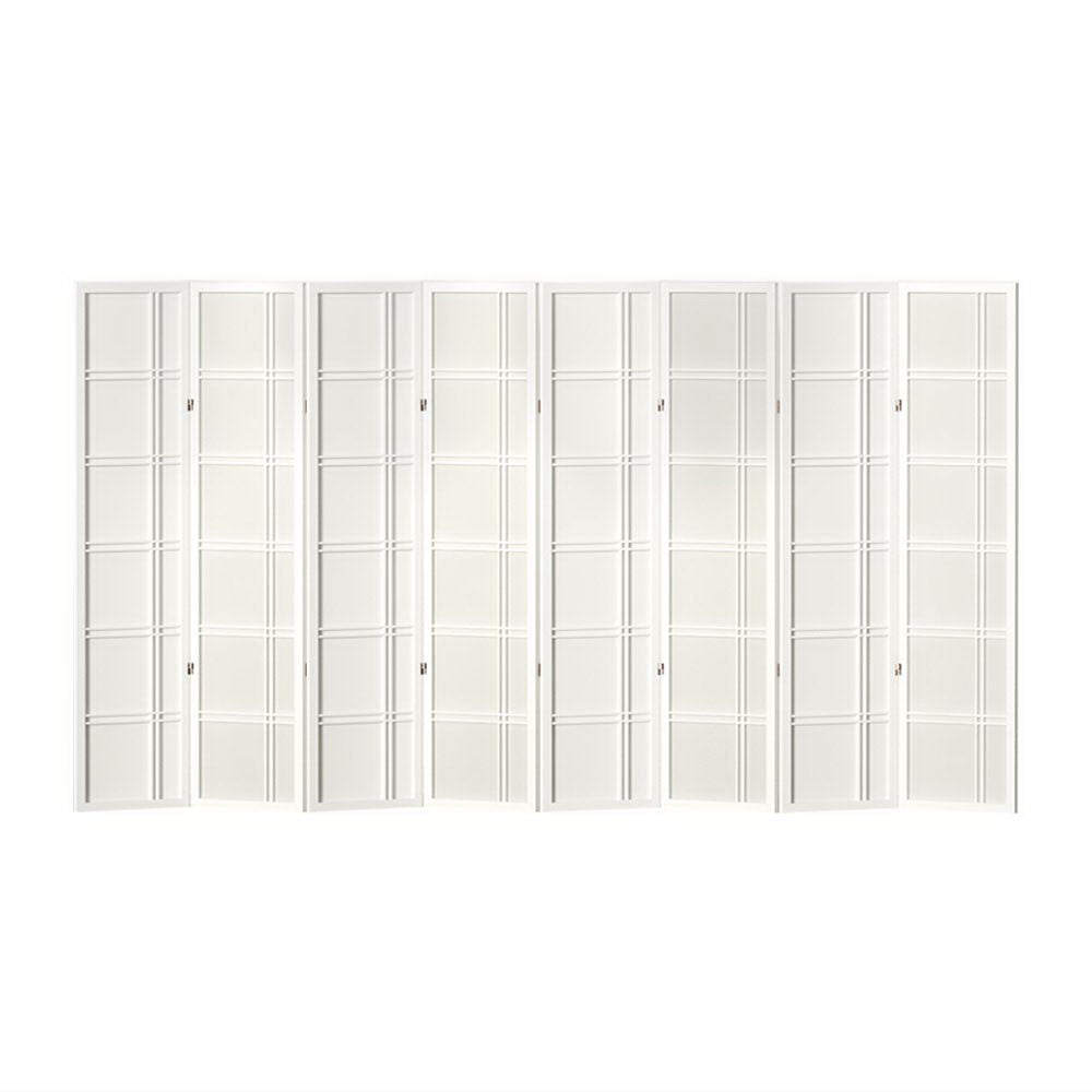 Room Divider Screen Privacy Wood Dividers Stand 8 Panel Nova White Fast shipping On sale