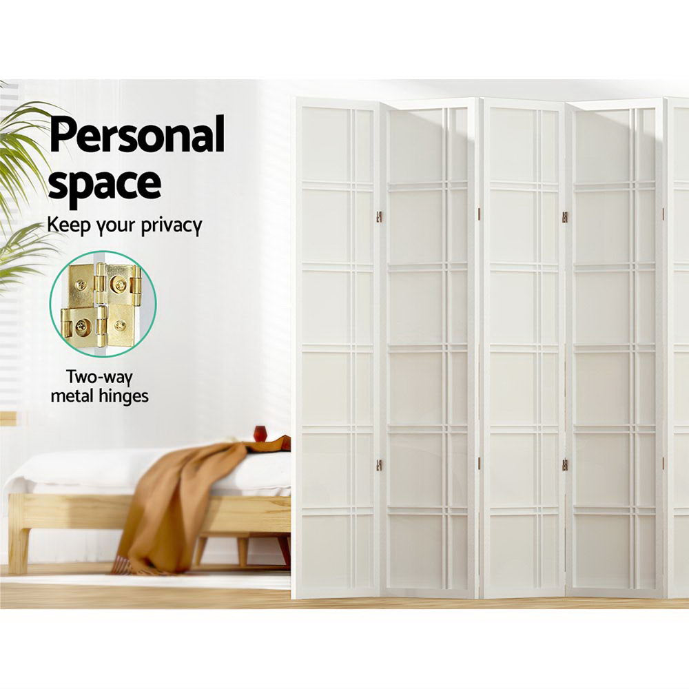 Room Divider Screen Privacy Wood Dividers Stand 8 Panel Nova White Fast shipping On sale