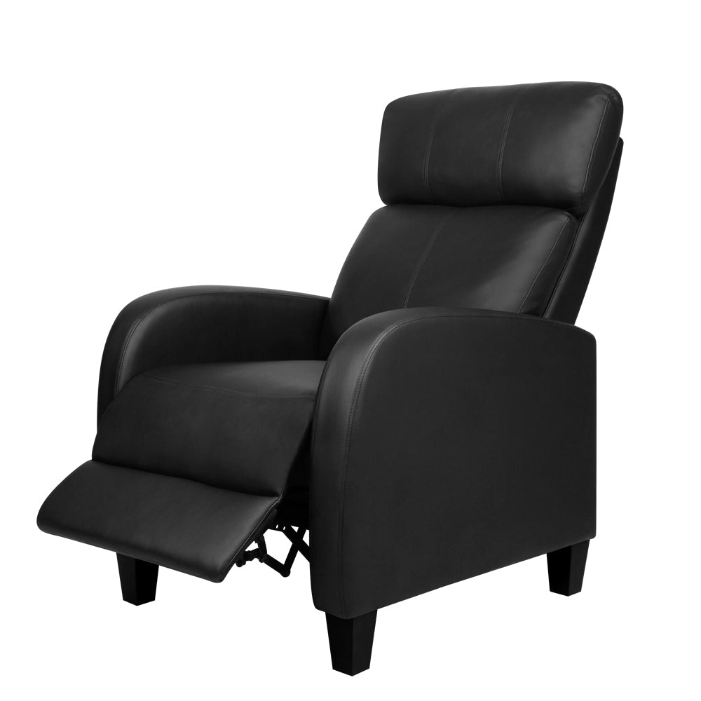 PU Leather Reclining Armchair - Black Fast shipping On sale