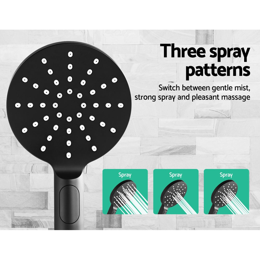 WELS 9’’ Rain Shower Head Set Round Handheld High Pressure Wall Black Tap & Fast shipping On sale
