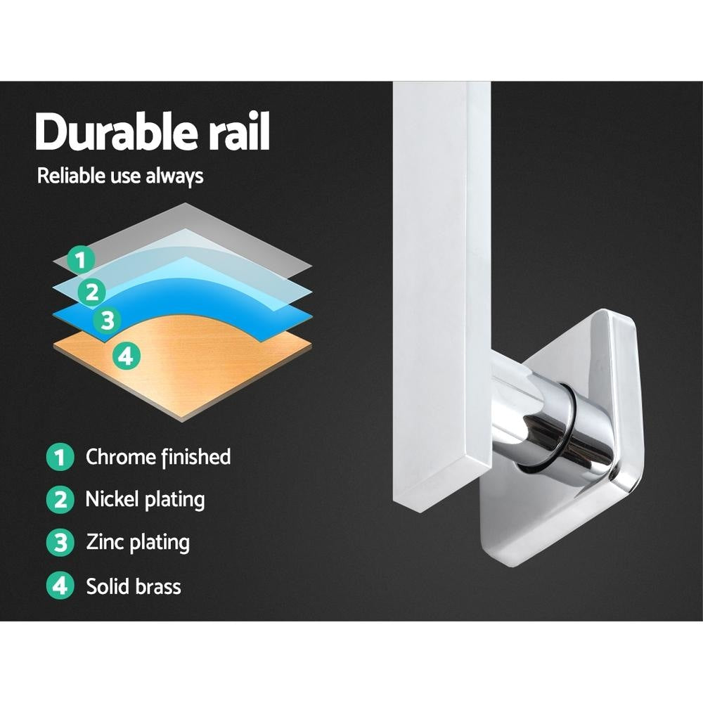 WElS 8'' Rain Shower Head Set Square High Pressure Wall Arm DIY Chrome