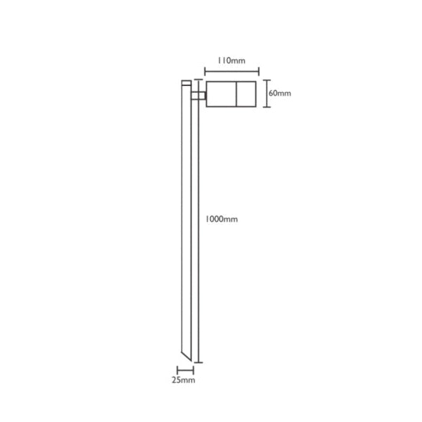 Garden Spike Light Single Adjustable 12V MR16 Copper IP65 L1000mm Cable encl Post Fast shipping On sale