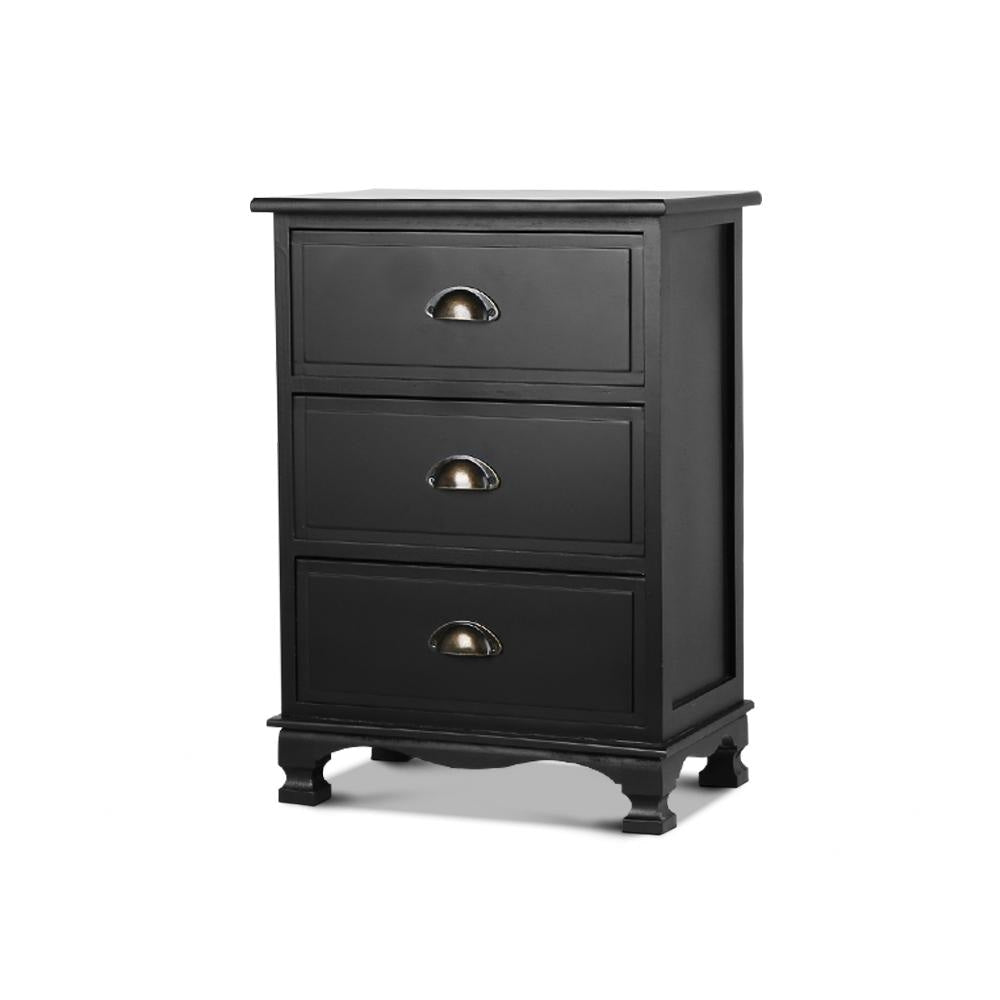 Vintage Bedside Table Chest Storage Cabinet Nightstand Black Fast shipping On sale