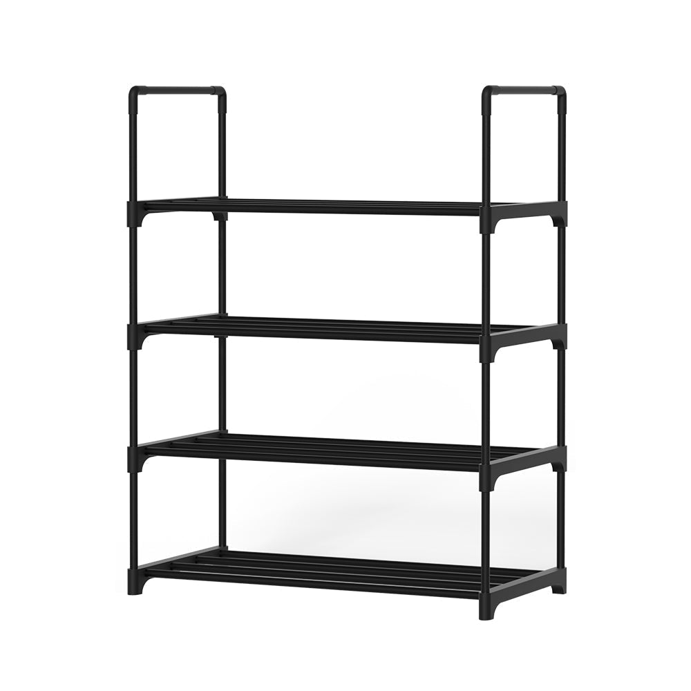 Artiss Shoe Rack Stackable Shelves 4 Tiers 55cm Shoes Storage Stand Black Cabinet Fast shipping On sale