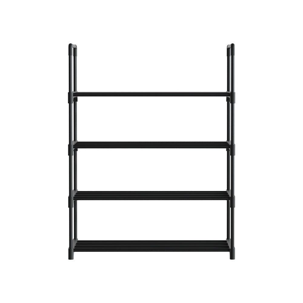 Artiss Shoe Rack Stackable Shelves 4 Tiers 55cm Shoes Storage Stand Black Cabinet Fast shipping On sale