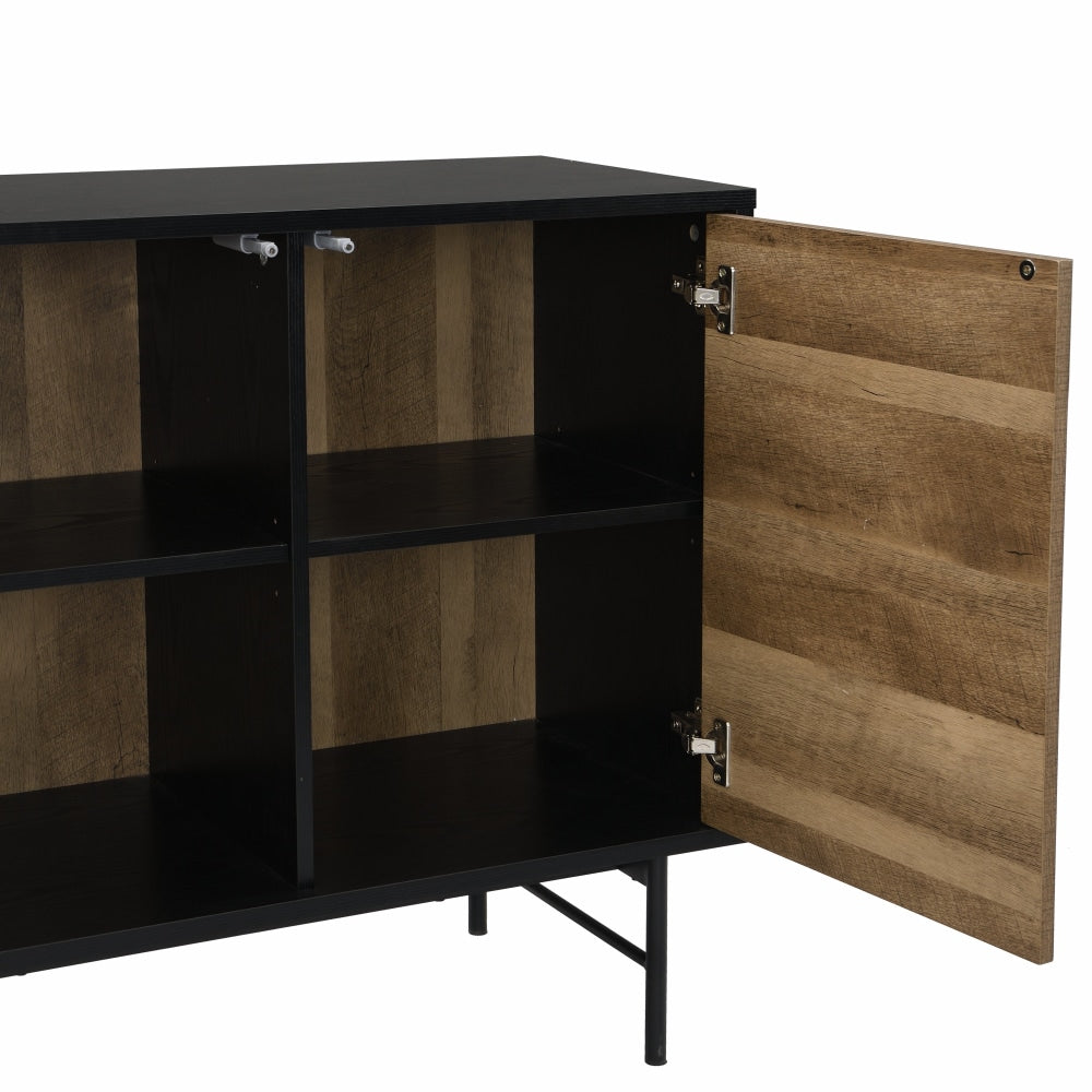 Magnus Buffet Unit Sideboard W/ 4-Doors Storage Cabinet - Walnut/Black & Fast shipping On sale