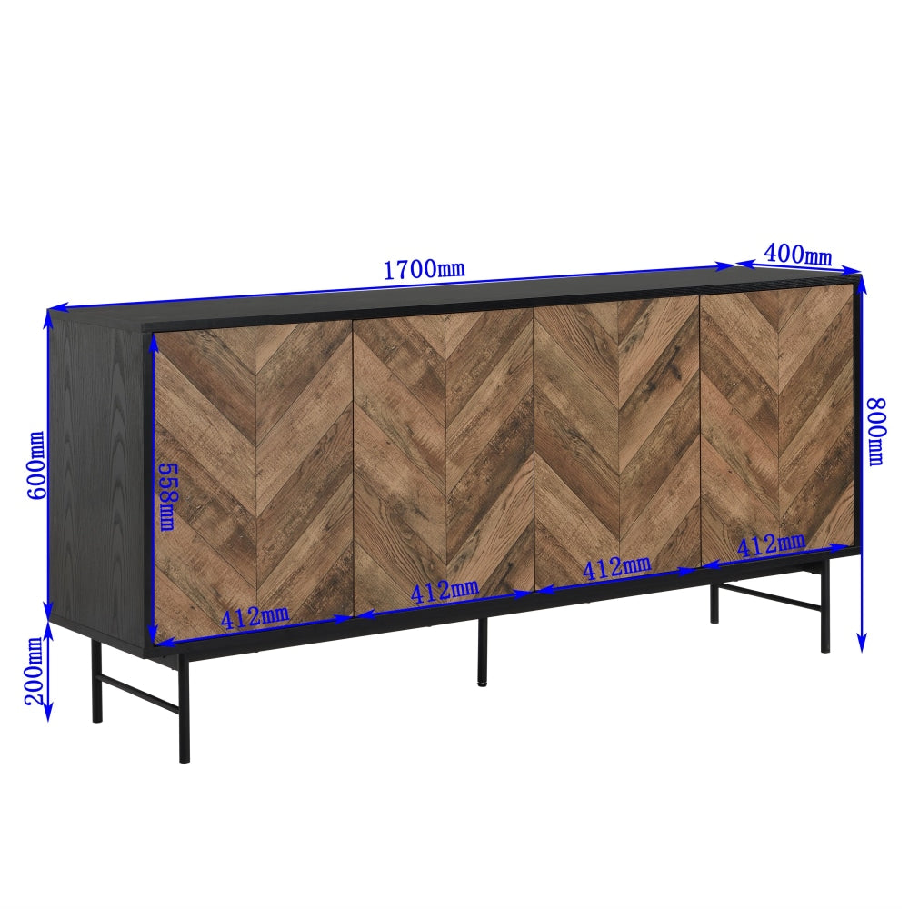 Magnus Buffet Unit Sideboard W/ 4-Doors Storage Cabinet - Walnut/Black & Fast shipping On sale