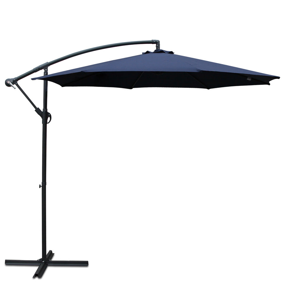 3M Cantilevered Outdoor Umbrella - Navy Patio Umbrellas Fast shipping On sale