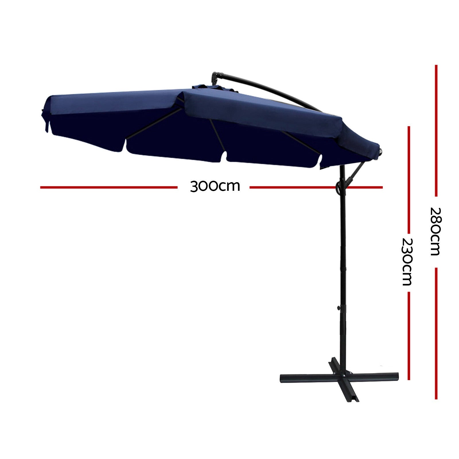 3M Outdoor Umbrella - Navy Patio Umbrellas Fast shipping On sale
