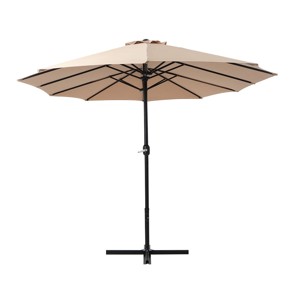 Instahut Outdoor Umbrella Twin Beach Stand Base Garden Sun Shade 4.57m Patio Umbrellas Fast shipping On sale