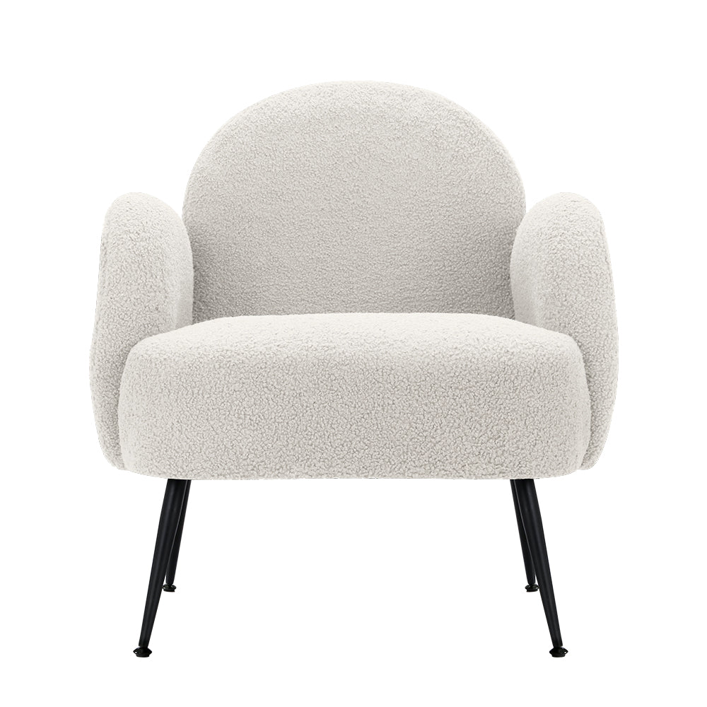 Artiss Armchair Lounge Chair Armchairs Accent Arm Chairs Sherpa Boucle White Fast shipping On sale