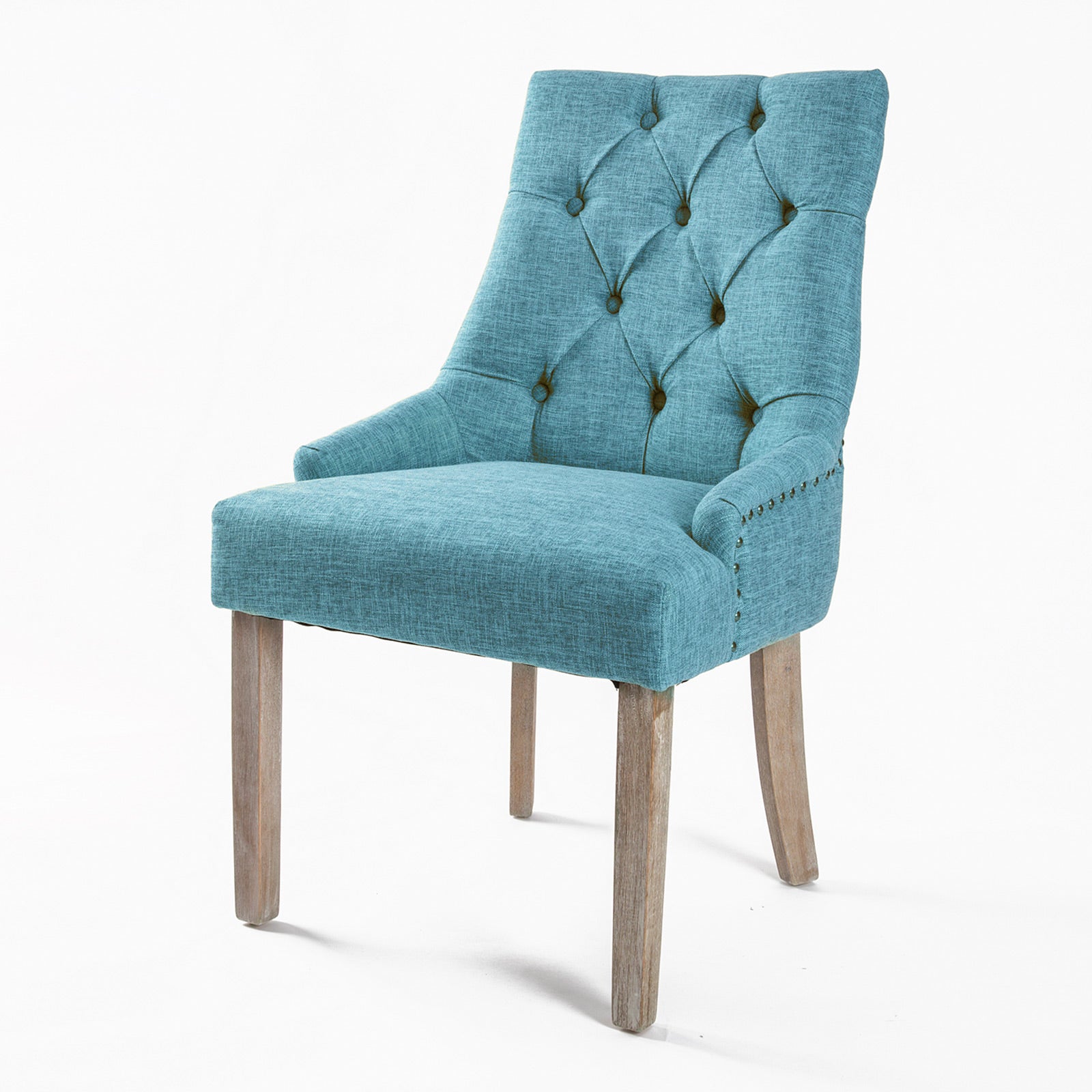 La Bella Blue French Provincial Dining Chair Amour Oak Leg Fast shipping On sale