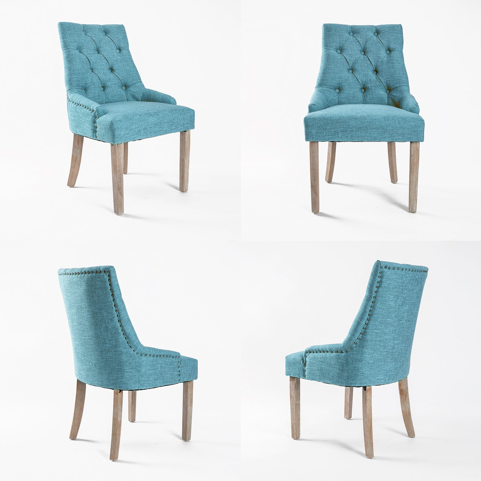 La Bella Blue French Provincial Dining Chair Amour Oak Leg Fast shipping On sale