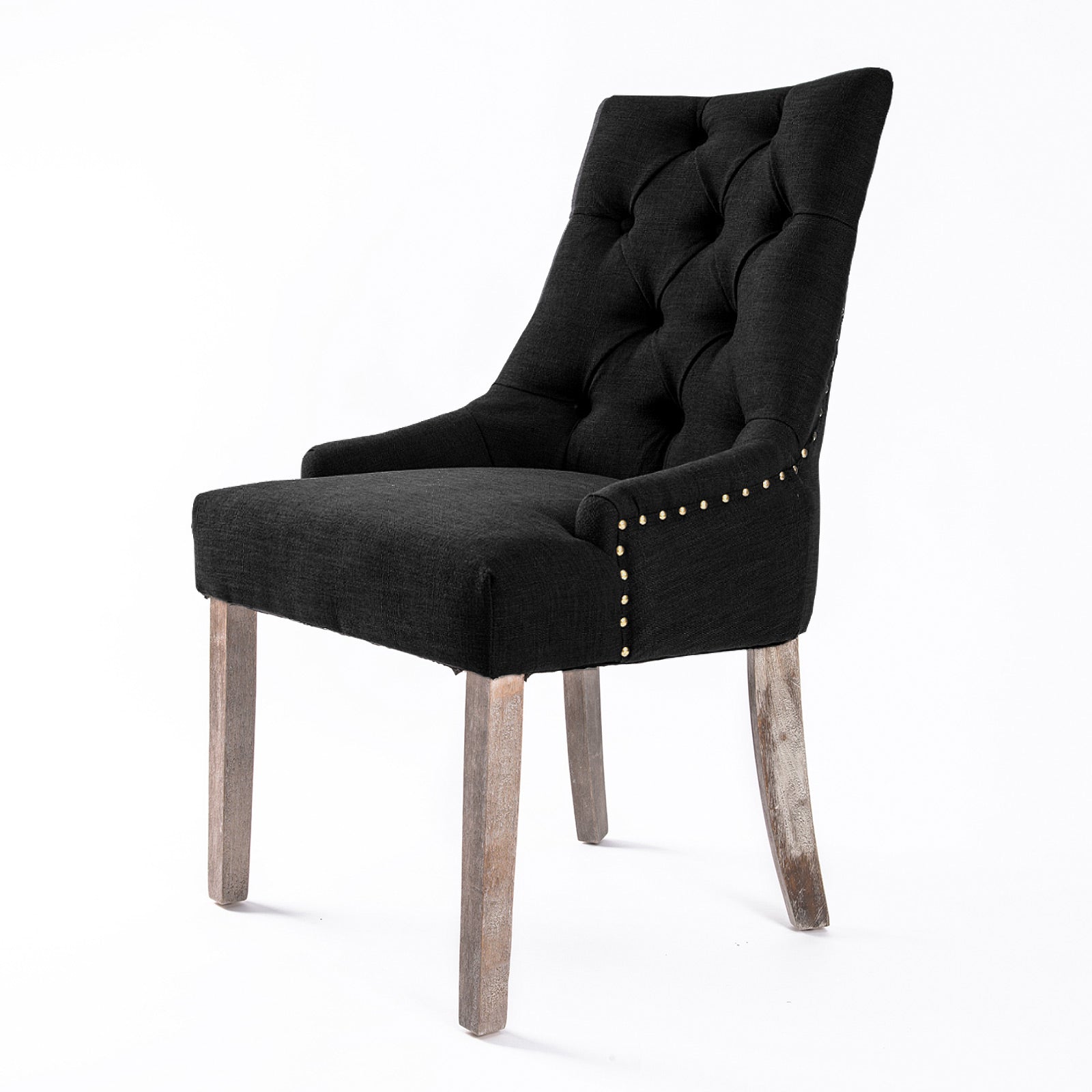 La Bella Dark Black French Provincial Dining Chair Amour Oak Leg Fast shipping On sale