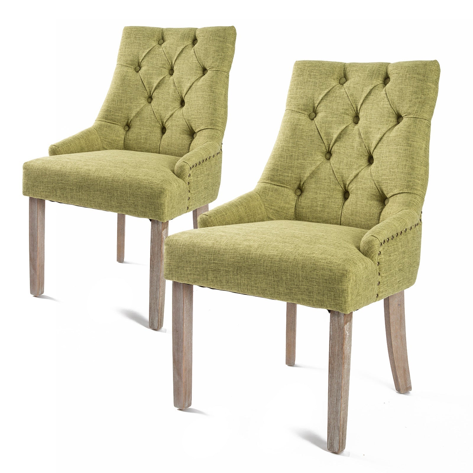 La Bella 2 Set Green French Provincial Dining Chair Amour Oak Leg Fast shipping On sale