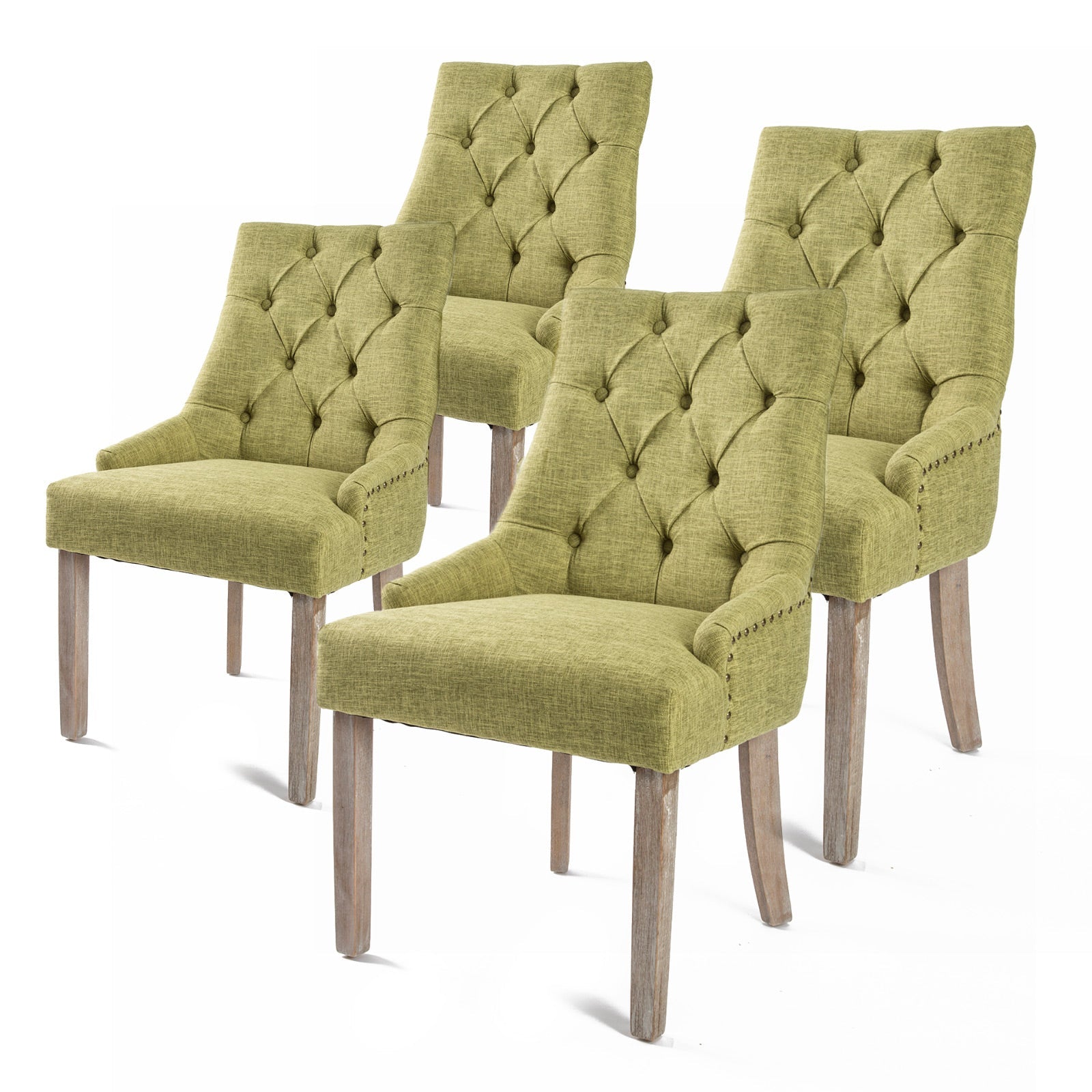 La Bella 4 Set Green French Provincial Dining Chair Amour Oak Leg Fast shipping On sale