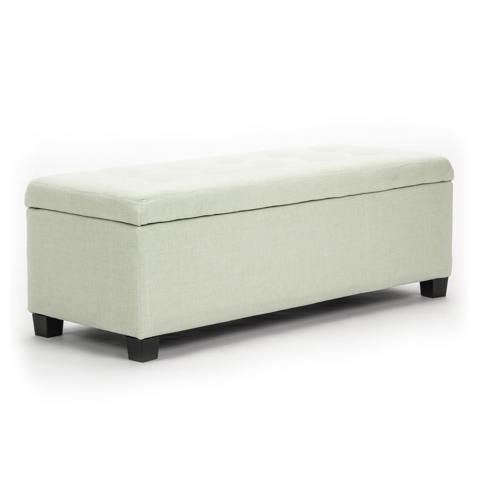 La Bella 102cm Light Green Storage Ottoman Stool Fabric Fast shipping On sale