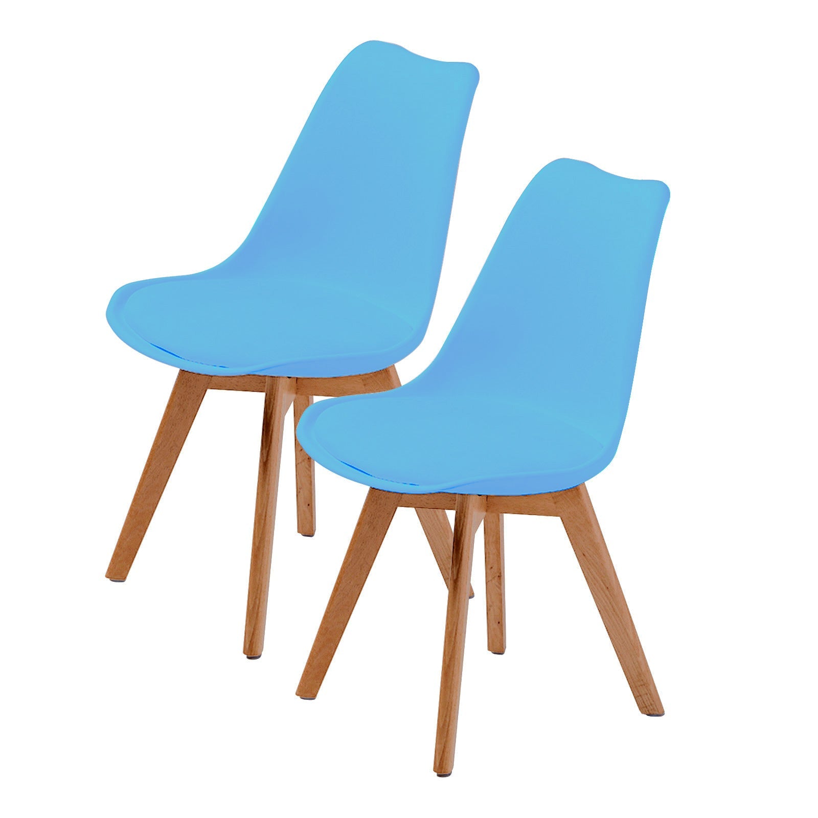 La Bella 2 Set Grey Blue Retro Dining Cafe Chair Padded Seat Fast shipping On sale