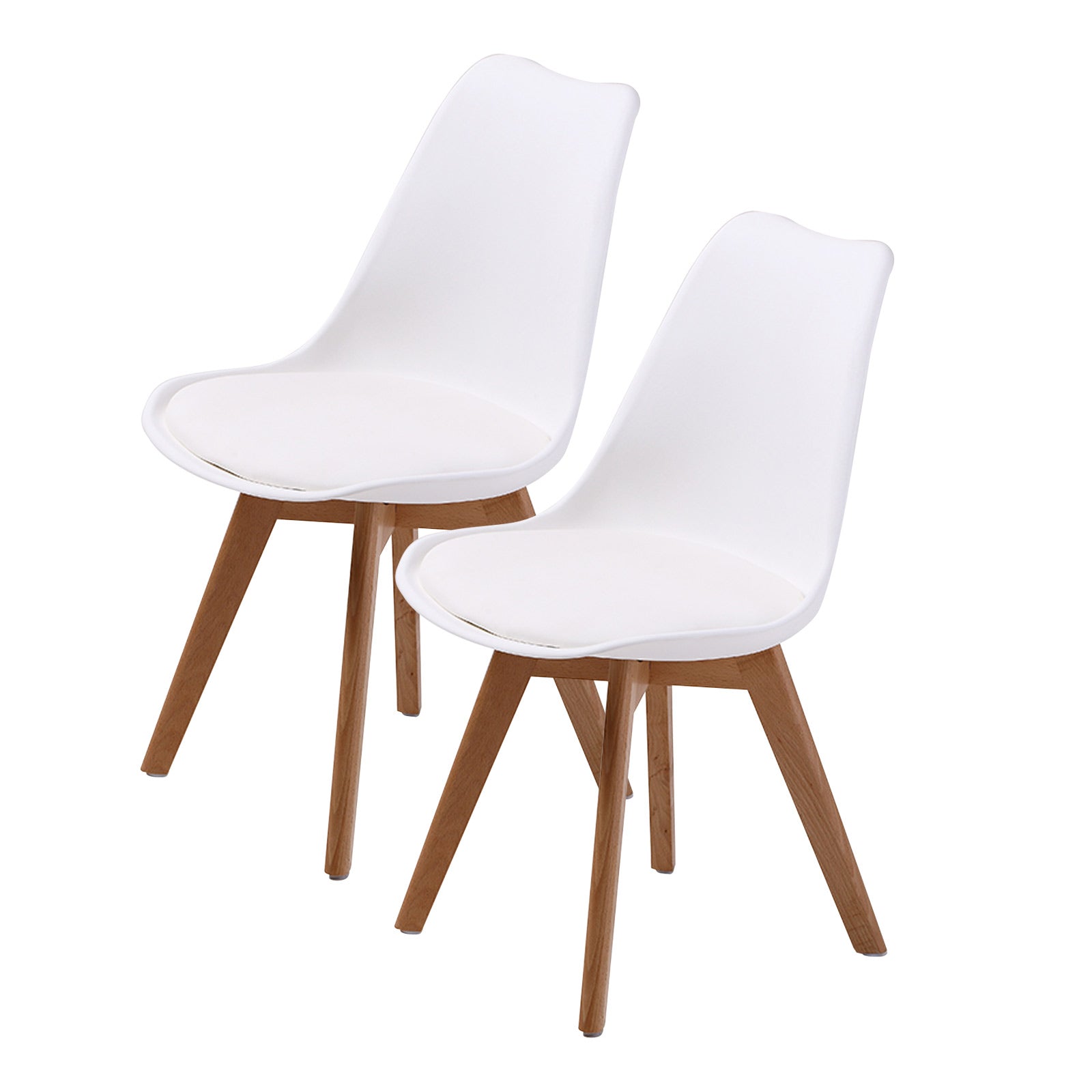 La Bella 2 Set White Retro Dining Cafe Chair Padded Seat Fast shipping On sale