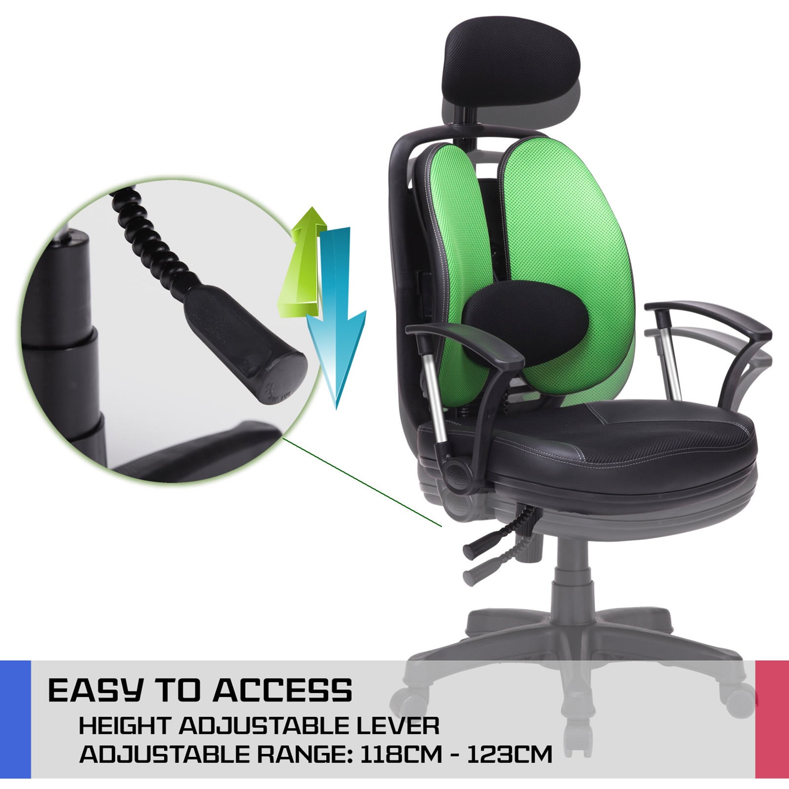 Korean Green Office Chair Ergonomic SUPERB Fast shipping On sale