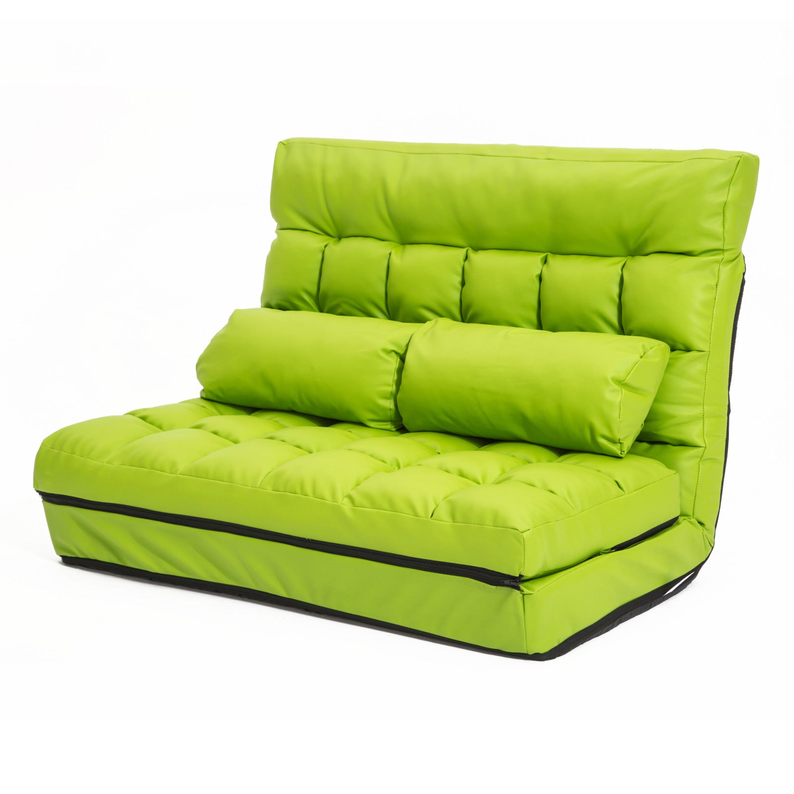 La Bella Double Seat Couch Bed Green Sofa Gemini Leather Fast shipping On sale