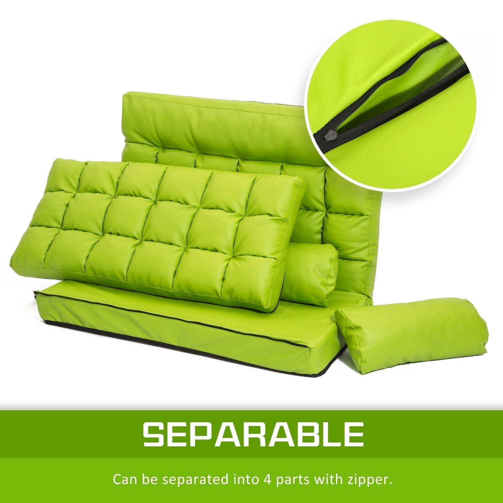 La Bella Double Seat Couch Bed Green Sofa Gemini Leather Fast shipping On sale