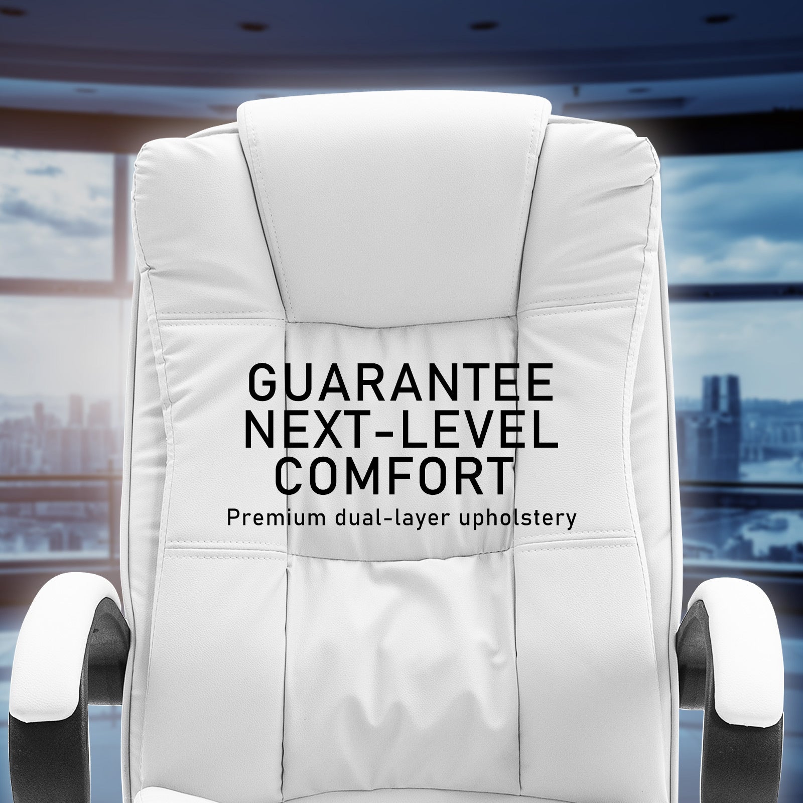 La Bella White Executive Office Chair Sage Dual-Layer Seat Fast shipping On sale