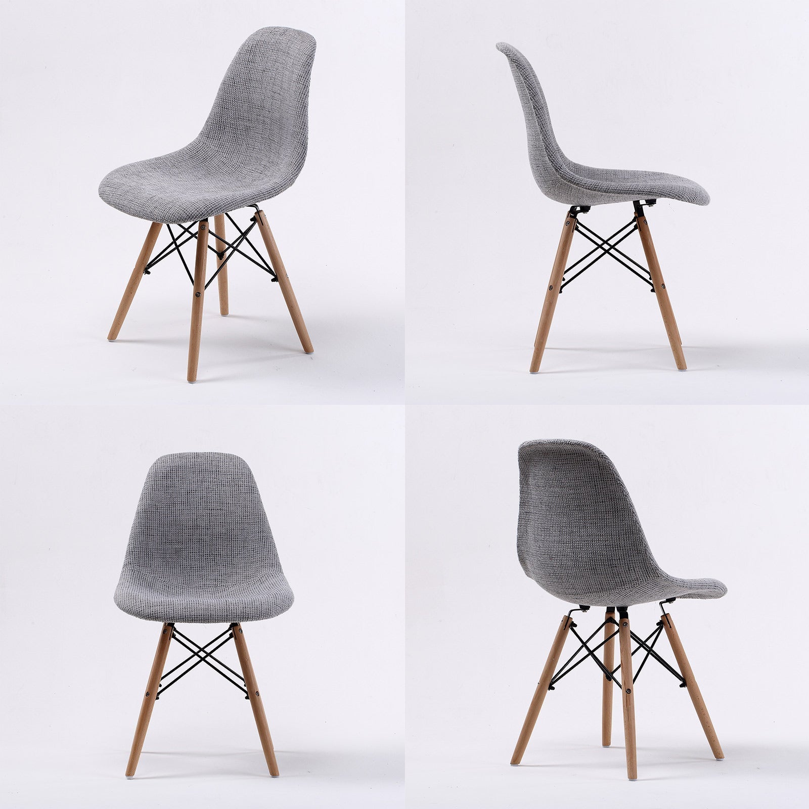 La Bella 2 Set Grey Retro Dining Cafe Chair DSW Fabric Fast shipping On sale