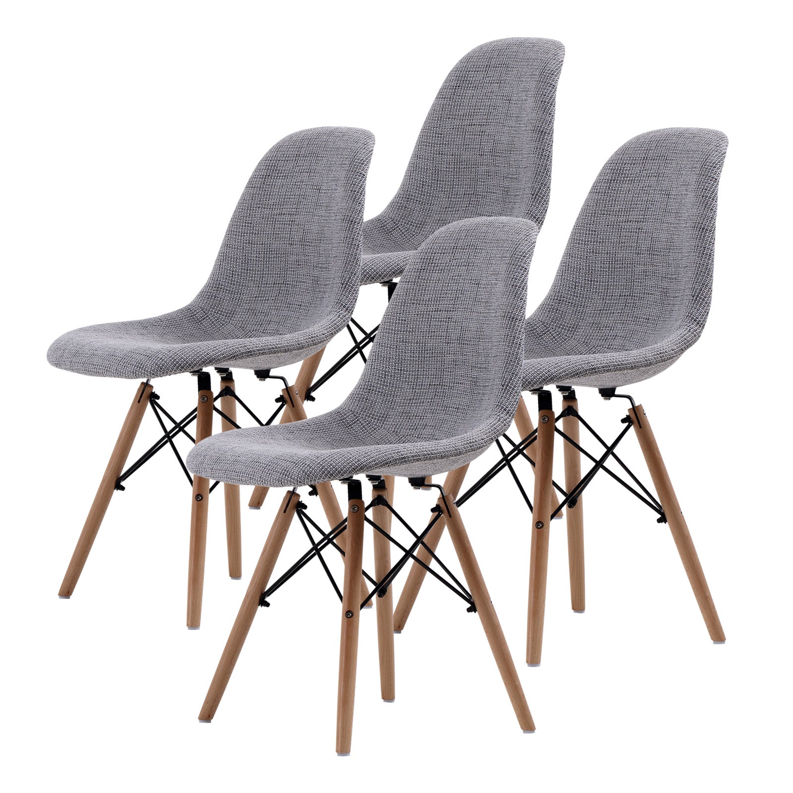 La Bella 4 Set Grey Retro Dining Cafe Chair DSW Fabric Fast shipping On sale