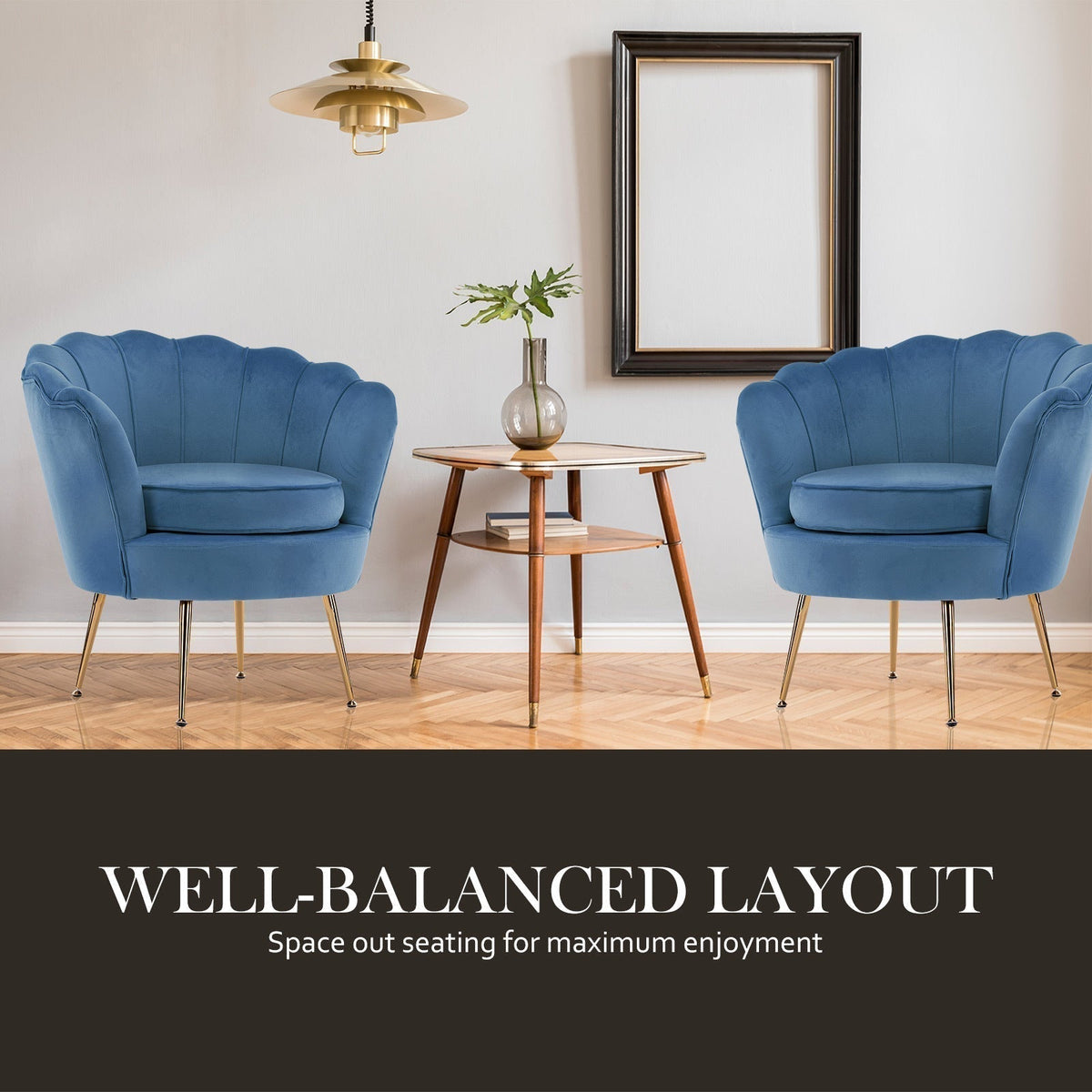 Momentous Living - La Bella Shell Scallop Navy Blue Armchair Accent ...