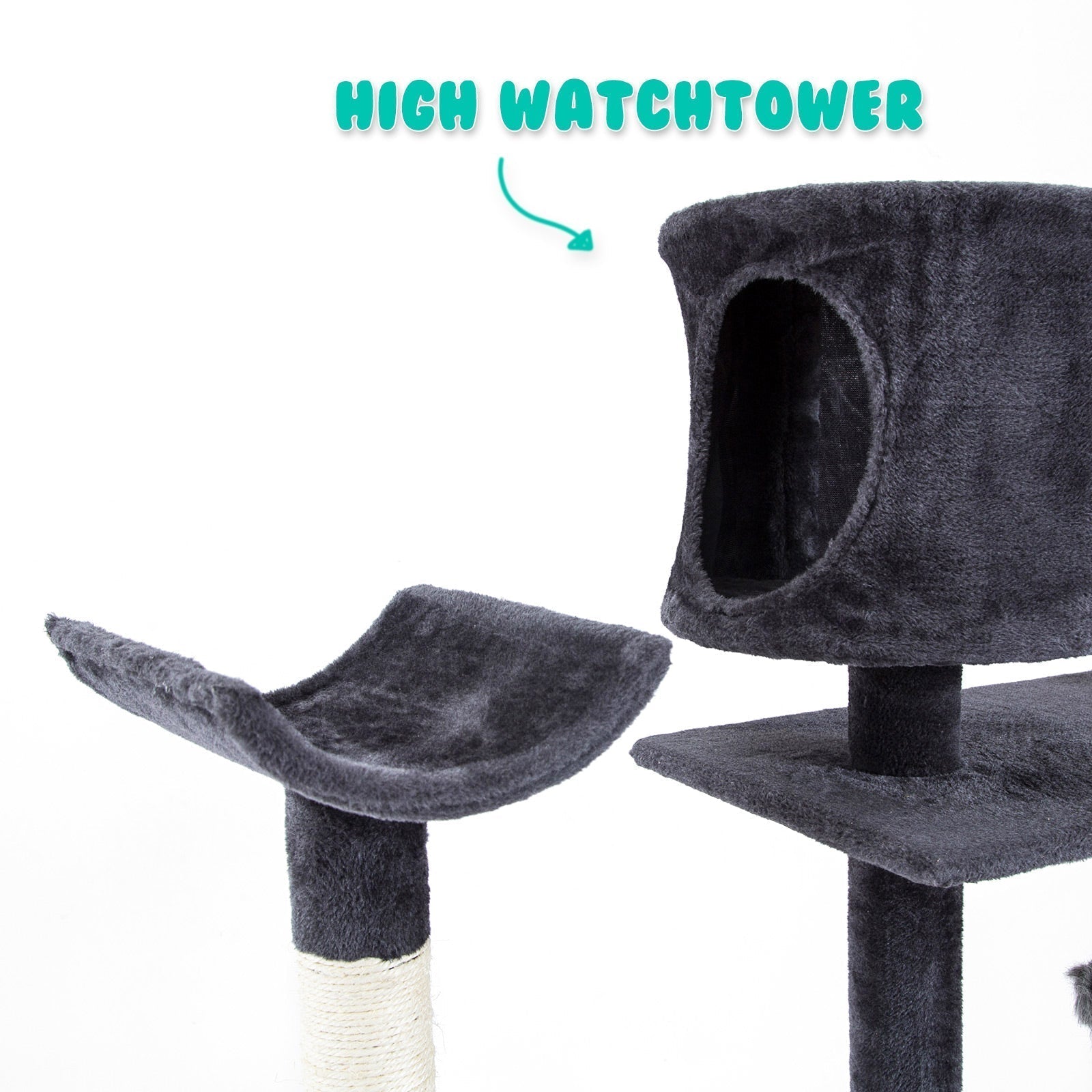 Paw Mate 170cm Grey Cat Tree Danie Multi Level Scratcher Cares Fast shipping On sale