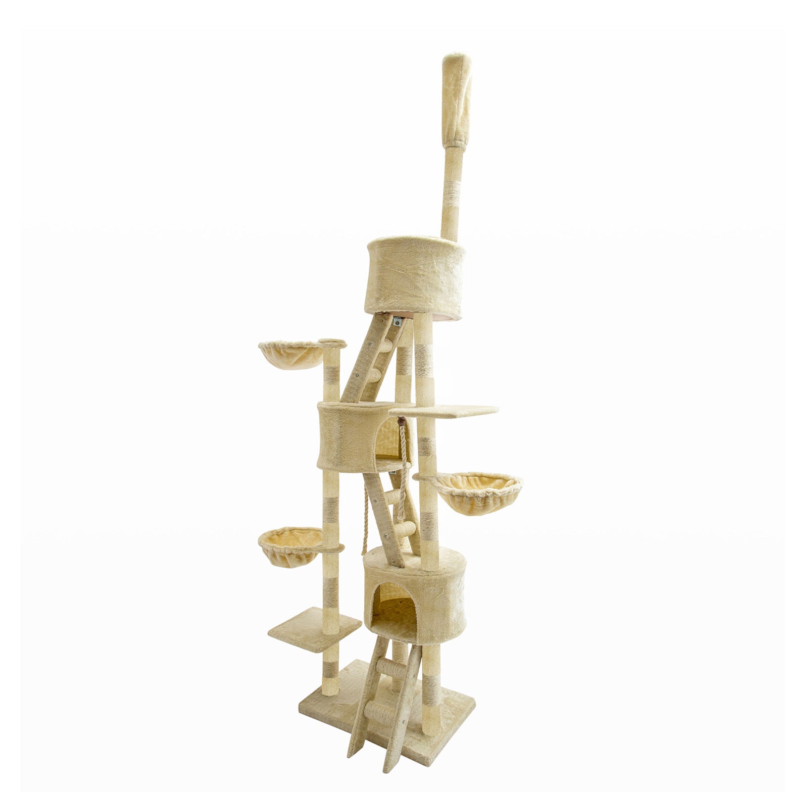 Paw Mate 262cm Beige Cat Tree Paradise Multi Level Scratcher Cares Fast shipping On sale