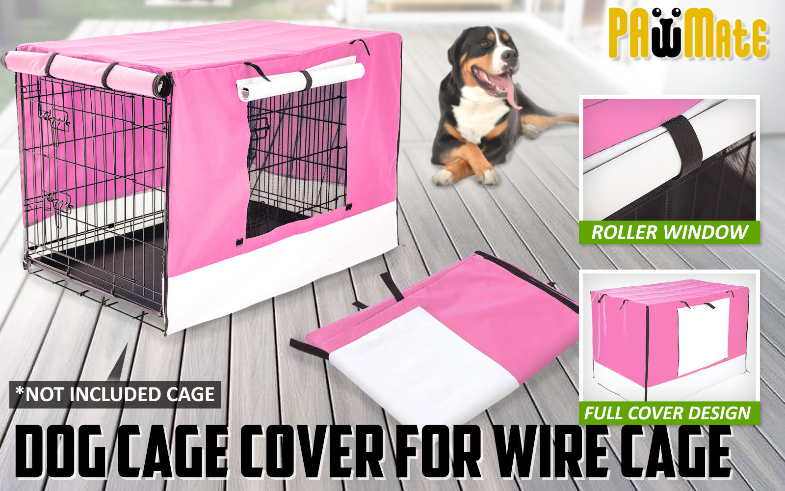 Paw Mate Pink Cage Cover Enclosure for Wire Dog Crate 36in Cares Fast shipping On sale