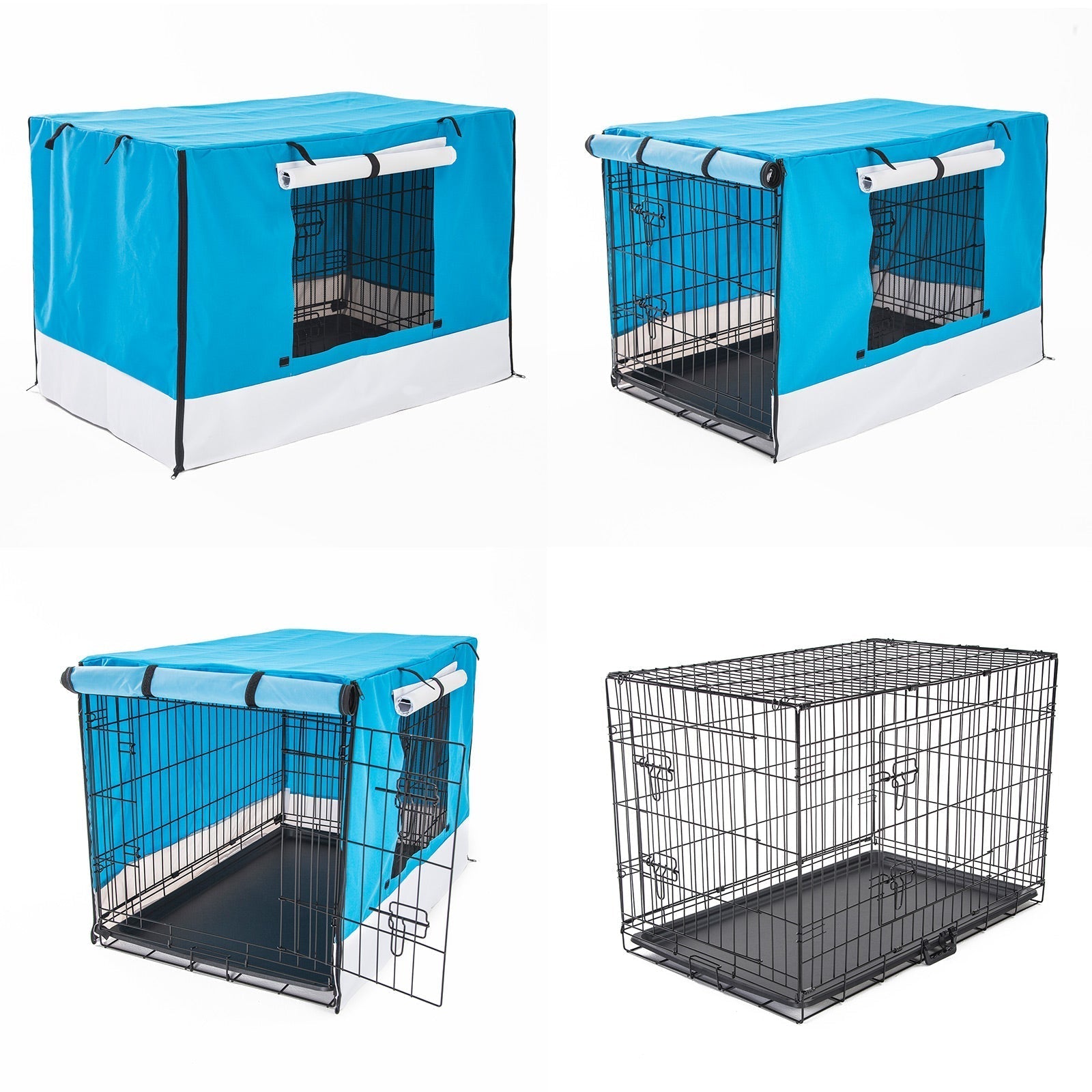 Paw Mate Wire Dog Cage Foldable Crate Kennel 24in with Tray + Blue Cover Combo Cares Fast shipping On sale