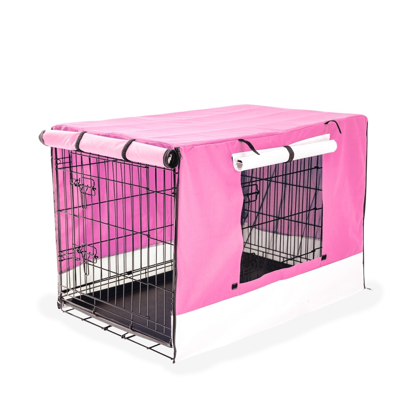 Paw Mate Wire Dog Cage Foldable Crate Kennel 30in with Tray + Pink Cover Combo Cares Fast shipping On sale