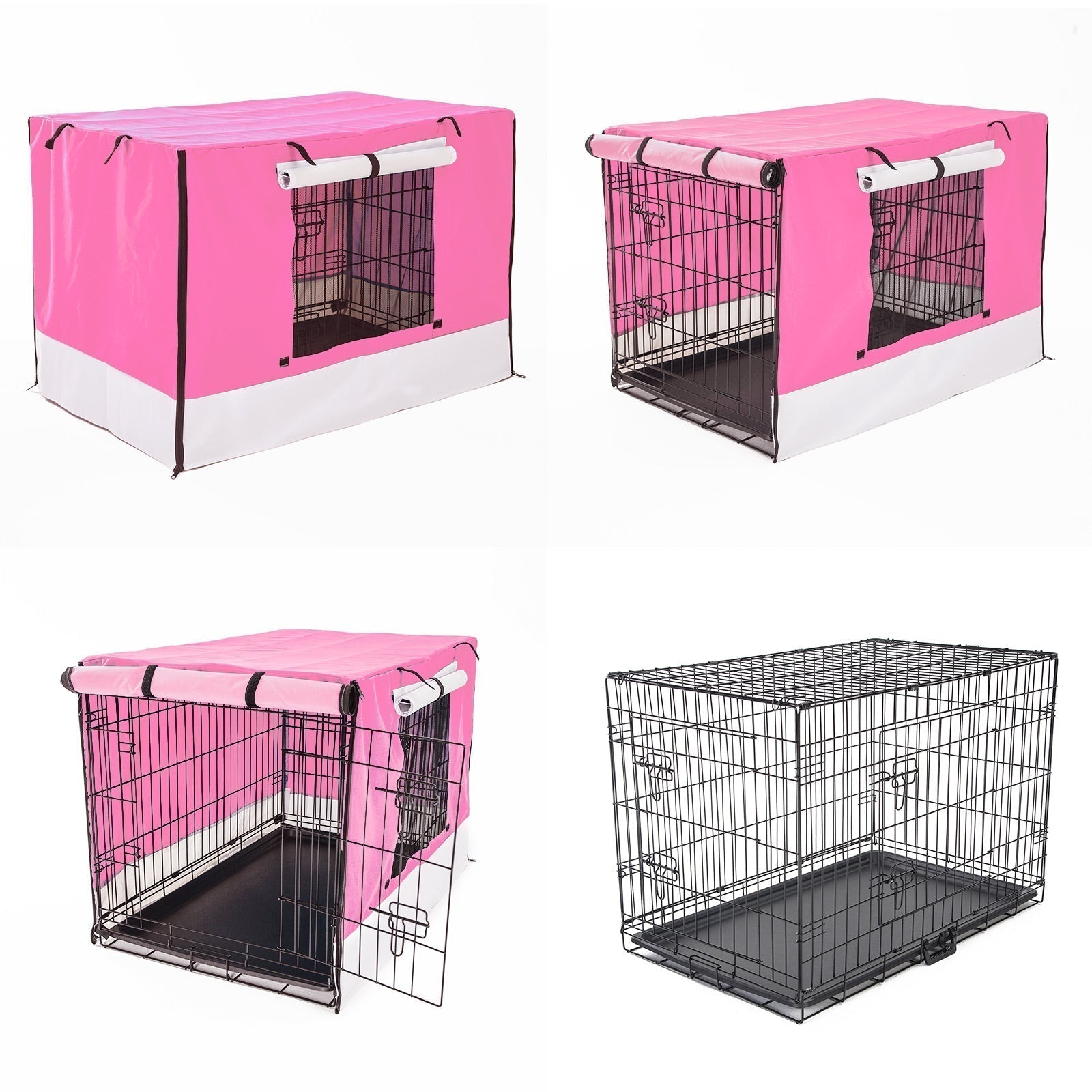 Paw Mate Wire Dog Cage Foldable Crate Kennel 36in with Tray + Pink Cover Combo Cares Fast shipping On sale