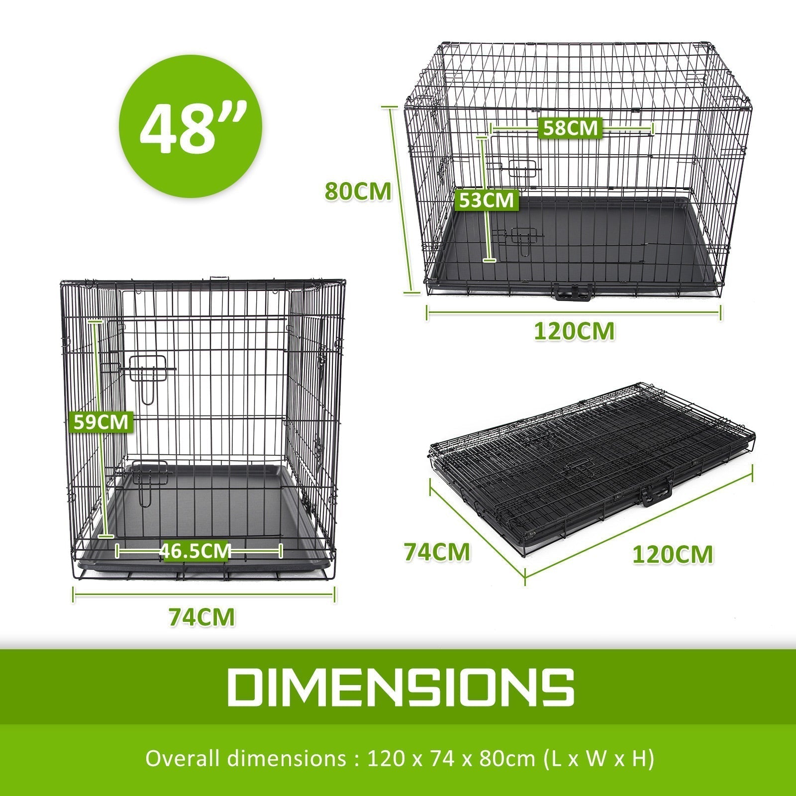 Paw Mate Wire Dog Cage Foldable Crate Kennel 48in with Tray + Blue Cover Combo Cares Fast shipping On sale