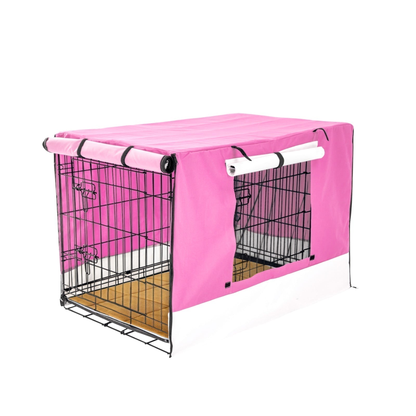 Paw Mate Wire Dog Cage Crate 30in with Tray + Cushion Mat + Pink Cover Combo Cares Fast shipping On sale