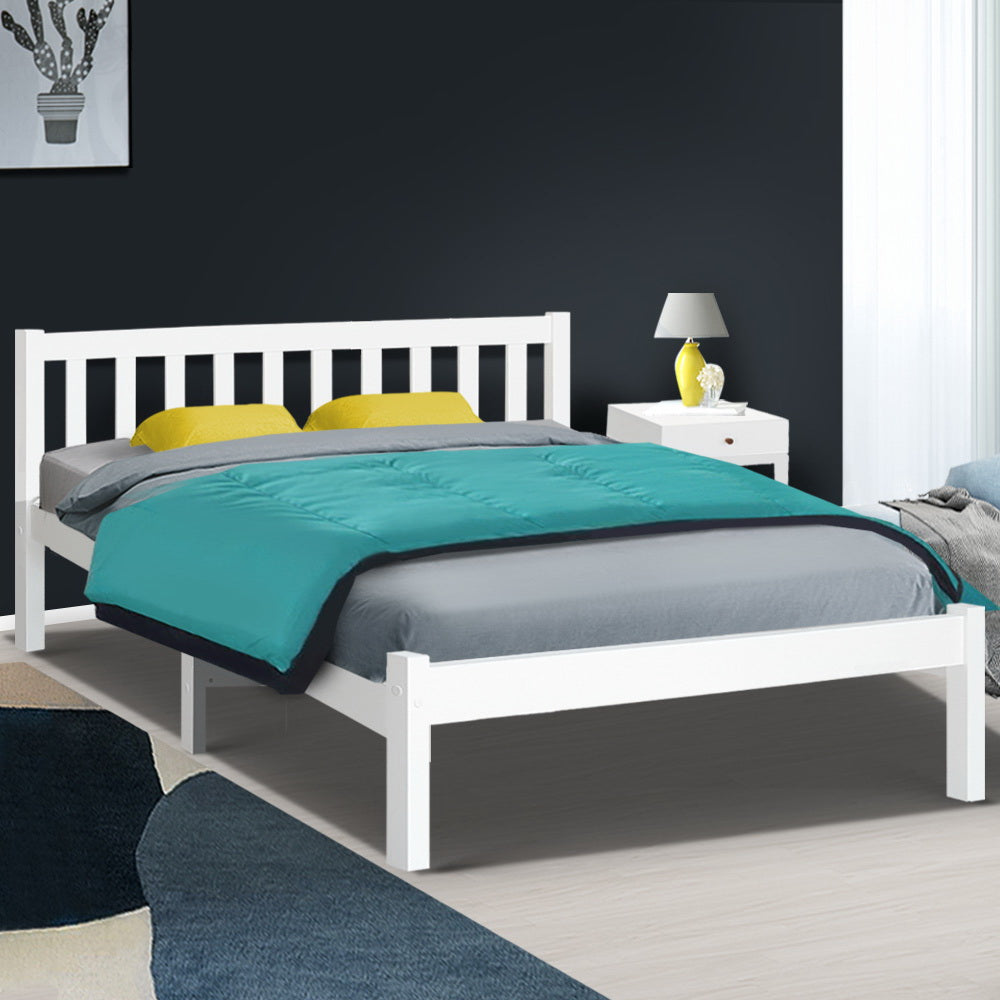 Double Full Size Wooden Bed Frame SOFIE Pine Timber Mattress Base Bedroom Fast shipping On sale
