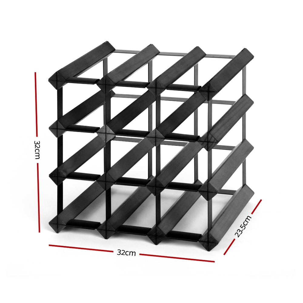 12 Bottle Timber Wine Rack Wooden Storage Wall Racks Holders Cellar Black Fast shipping On sale