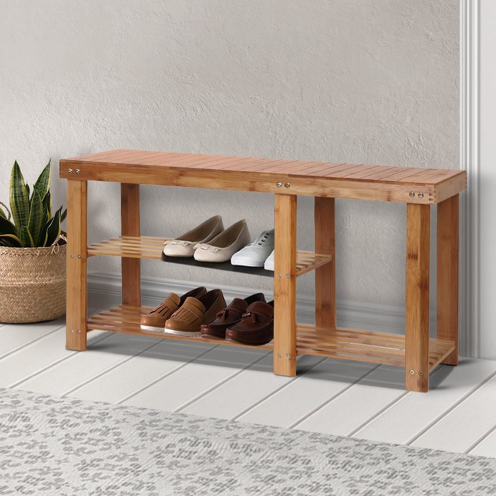 Bamboo Wooden Shoe Rack Bench Storage Cabinet
