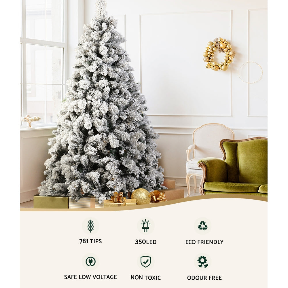 Snowy Christmas Tree 1.8M 6FT LED Lights Xmas Decorations Warm White