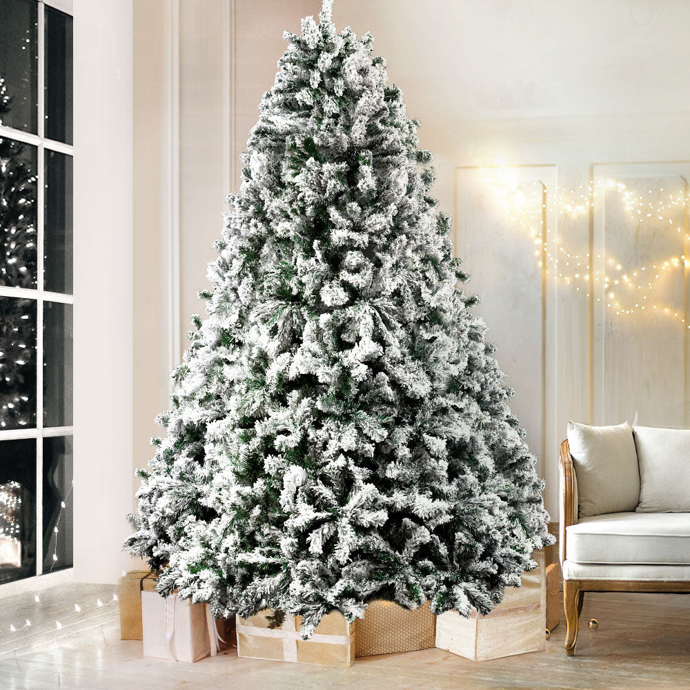Christmas Tree 2.4M 8FT Xmas Decorations Snow Home Decor 1500 Tips